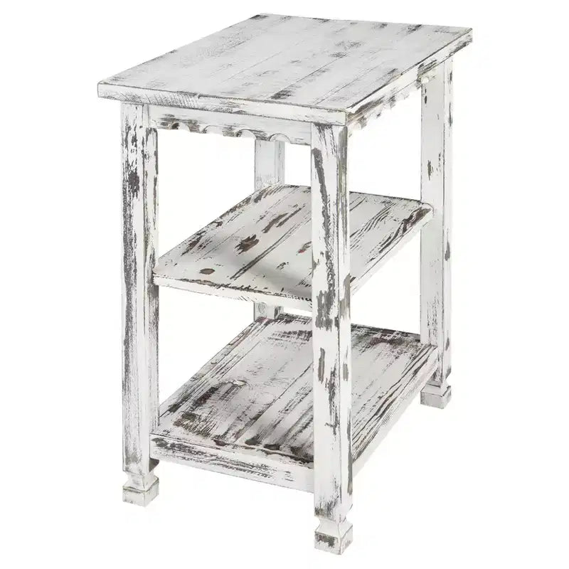 Tavolino da salotto in legno con 2 ripiani Alaterre Furniture, finitura anticata Country Cottage