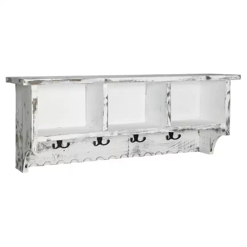 Ensemble porte-manteaux et banc de rangement en bois vieilli style cottage - Meubles Alaterre