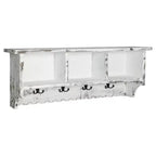 Ensemble porte-manteaux et banc de rangement en bois vieilli style cottage - Meubles Alaterre