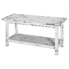 Ensemble porte-manteaux et banc de rangement en bois vieilli style cottage - Meubles Alaterre