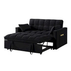 Divano Letto Estraibile 4-in-1 - Divanetto in Velluto - Divano Letto Convertibile con Schienale Reclinabile, 2 Tasche Laterali