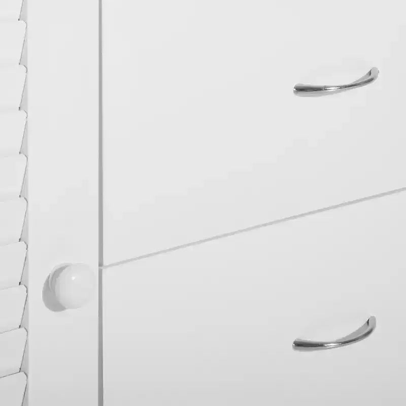 HOMCOM Buffet/Meuble de Rangement Moderne 119 cm avec Tiroirs et Portes à Lattes - Blanc