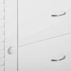 HOMCOM Buffet/Meuble de Rangement Moderne 119 cm avec Tiroirs et Portes à Lattes - Blanc