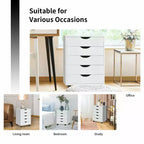 Cassettiera Costway a 5 cassetti mobile contenitore con ruote per casa ufficio bianco