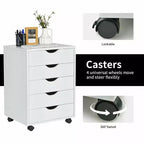 Cassettiera Costway a 5 cassetti mobile contenitore con ruote per casa ufficio bianco