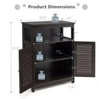 Costway Mobile Contenitore da Bagno con Doppia Anta a Persiana in Legno Colore Caffè/Nero/Bianco