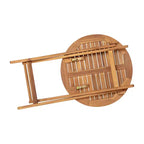 Merrick Lane Ensemble de Bistro Pliant Trois Pièces en Bois d'Acacia Massif avec Table Ronde Légère et Deux Chaises, Naturel