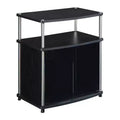 Designs2Go TV Stand for TVs up to 25 with Black Glass Storage Cabinet and Shelf - Breighton Home
