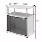 Meuble TV Designs2Go pour TV jusqu'à 25 avec meuble de rangement en verre noir et étagère - Breighton Home