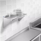 GRIDMANN Mensole da Cucina a Muro in Acciaio Inossidabile, Profondità 35,5 cm, con Paraspruzzi - Certificazione NSF