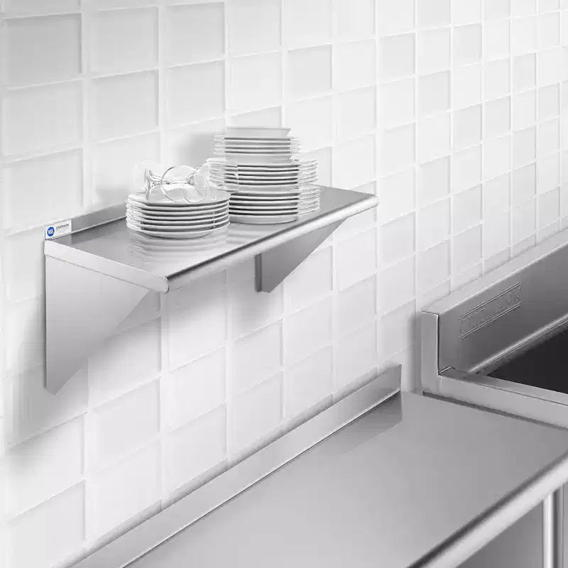GRIDMANN Mensole da Cucina a Muro in Acciaio Inossidabile, Profondità 35,5 cm, con Paraspruzzi - Certificazione NSF