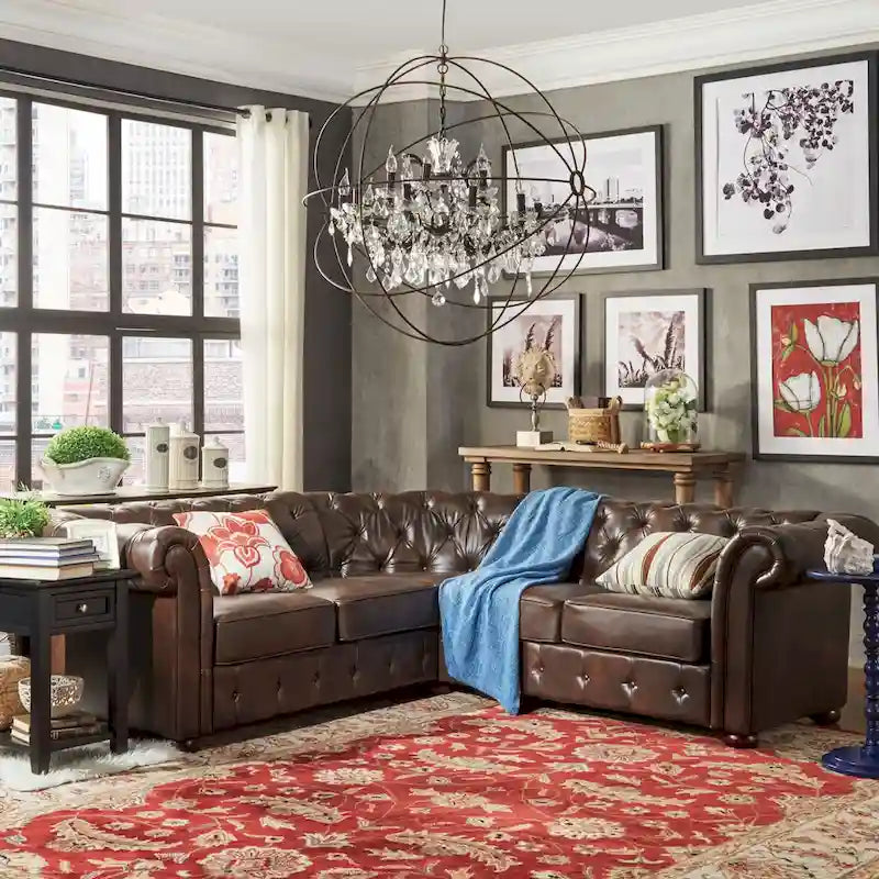 Gdansk 5-Seat L-Shaped Chesterfield Sectional Sofa