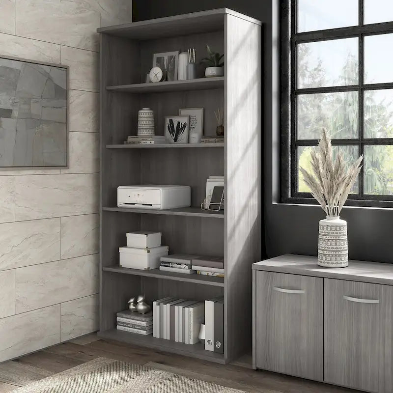 Libreria a 5 ripiani Hybrid Tall di Bush Business Furniture
