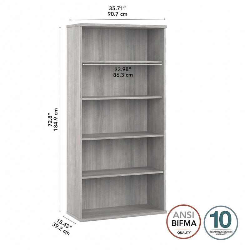 Libreria a 5 ripiani Hybrid Tall di Bush Business Furniture