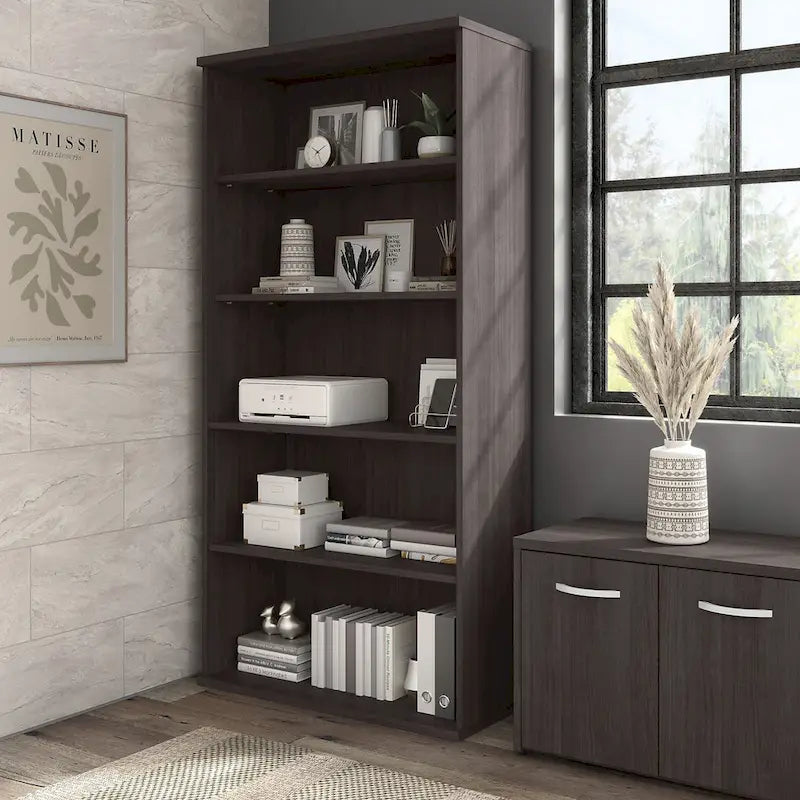 Libreria a 5 ripiani Hybrid Tall di Bush Business Furniture