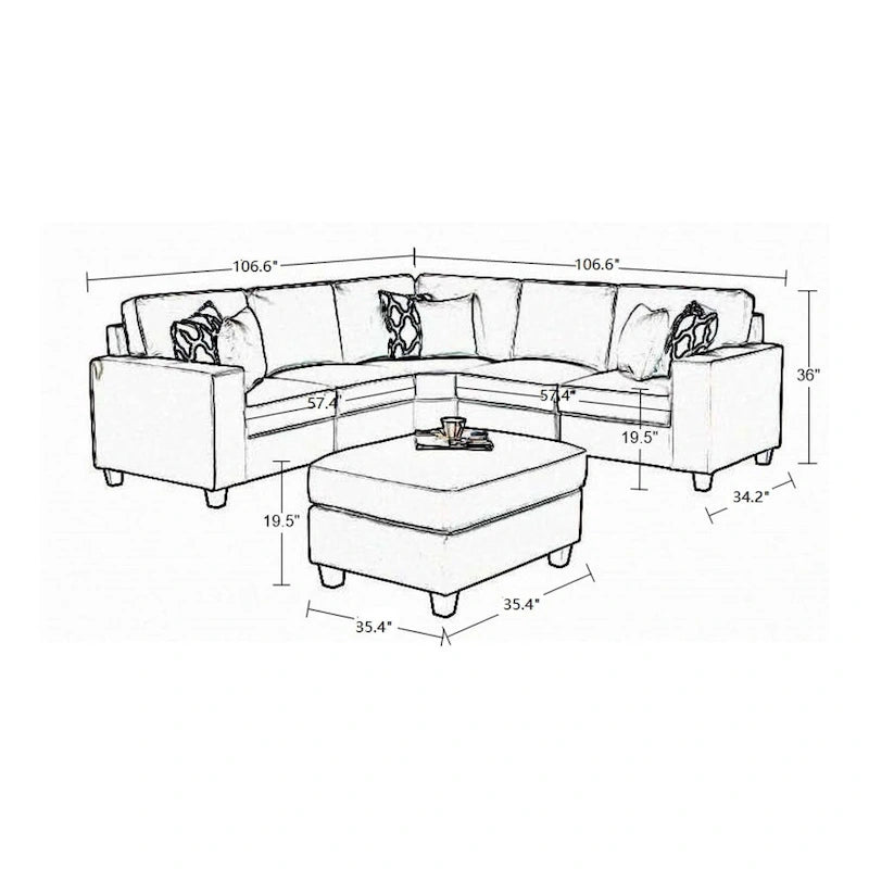 Canapé d'angle modulable réversible