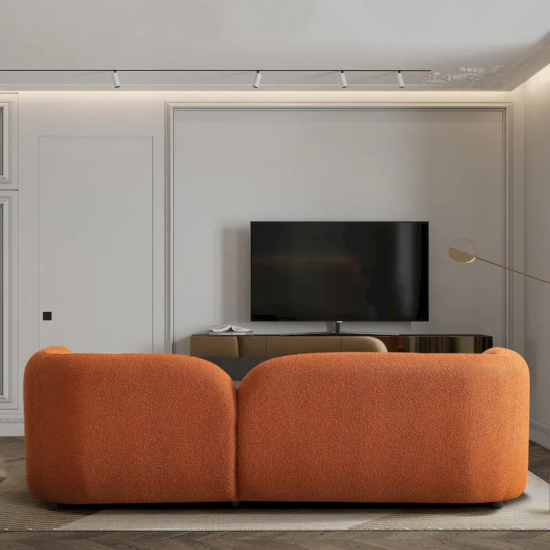 Divano curvo Milet Luxury Modern in tessuto Bouclé