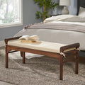 Banc Nelson rustique en bois d'acacia avec coussin par Christopher Knight Home