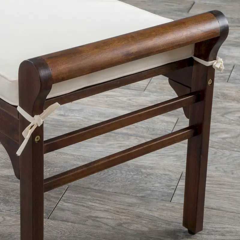 Banc Nelson rustique en bois d'acacia avec coussin par Christopher Knight Home