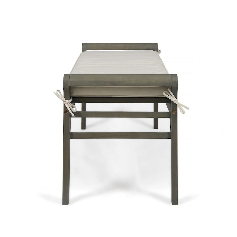 Banc Nelson rustique en bois d'acacia avec coussin par Christopher Knight Home