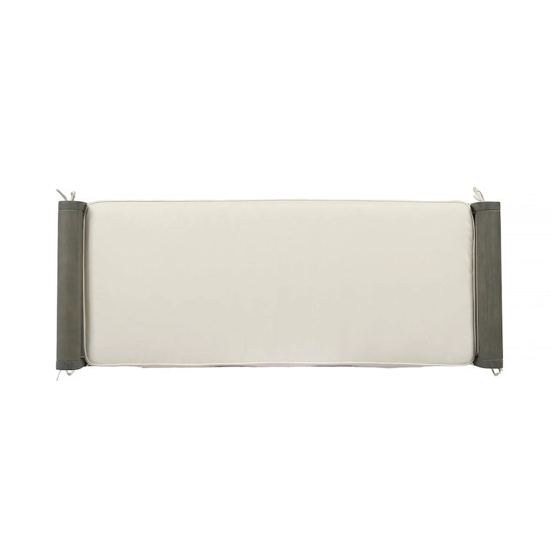 Banc Nelson rustique en bois d'acacia avec coussin par Christopher Knight Home