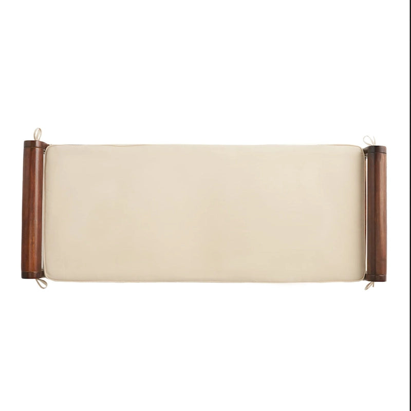 Banc Nelson rustique en bois d'acacia avec coussin par Christopher Knight Home