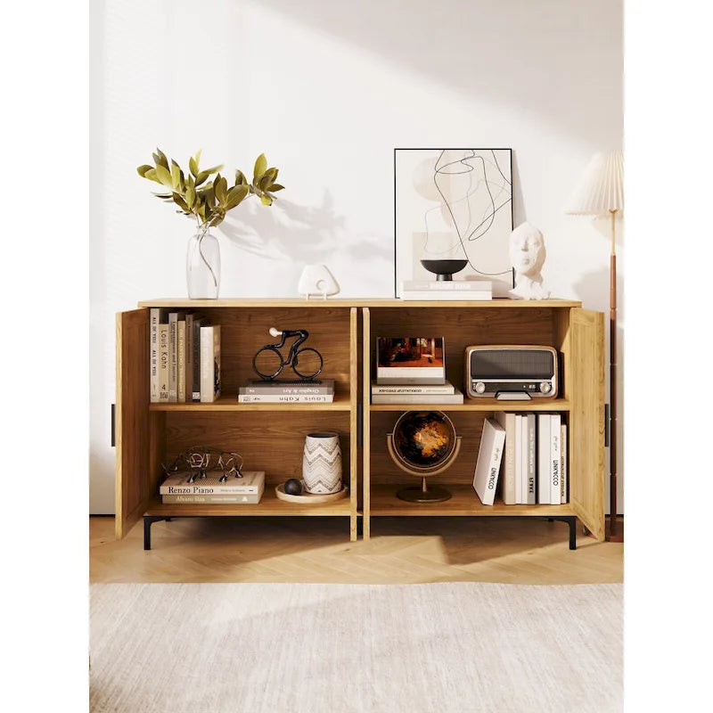 Credenza da buffet JASIWAY con ante in rattan per cucina