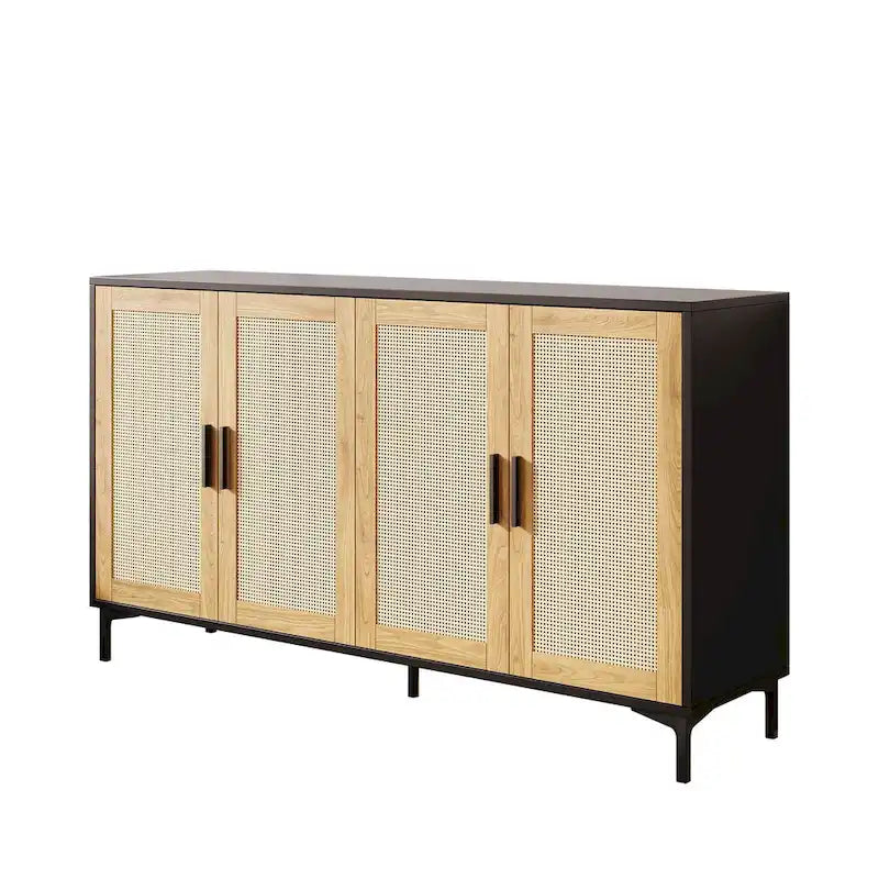 Credenza da buffet JASIWAY con ante in rattan per cucina
