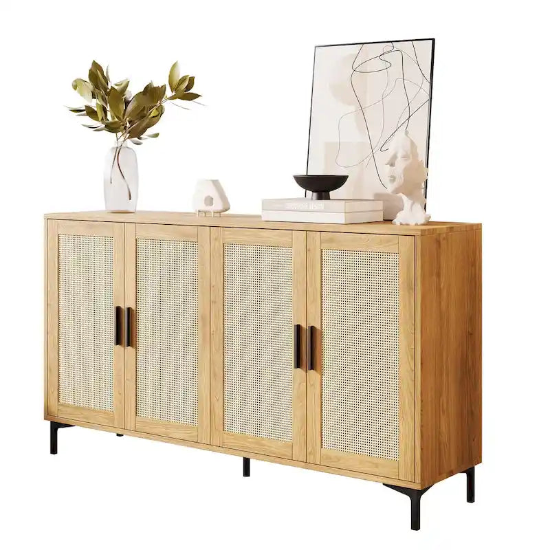 Credenza da buffet JASIWAY con ante in rattan per cucina