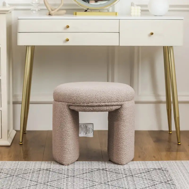 Adeco Ottoman Petit Tabouret Bas Teddy Tabouret de Coiffeuse