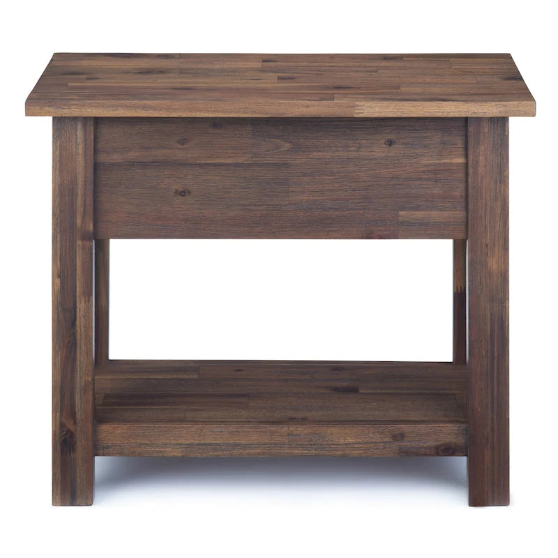 WYNDENHALL Garret Table d'appoint rectangulaire rustique étroite en BOIS D'ACACIA MASSIF de 14 pouces de large - 14 L x 24 P x 20 H