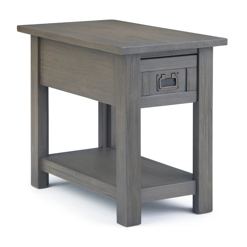WYNDENHALL Garret Table d'appoint rectangulaire rustique étroite en BOIS D'ACACIA MASSIF de 14 pouces de large - 14 L x 24 P x 20 H