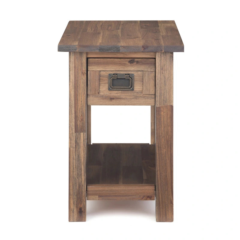 WYNDENHALL Garret Table d'appoint rectangulaire rustique étroite en BOIS D'ACACIA MASSIF de 14 pouces de large - 14 L x 24 P x 20 H