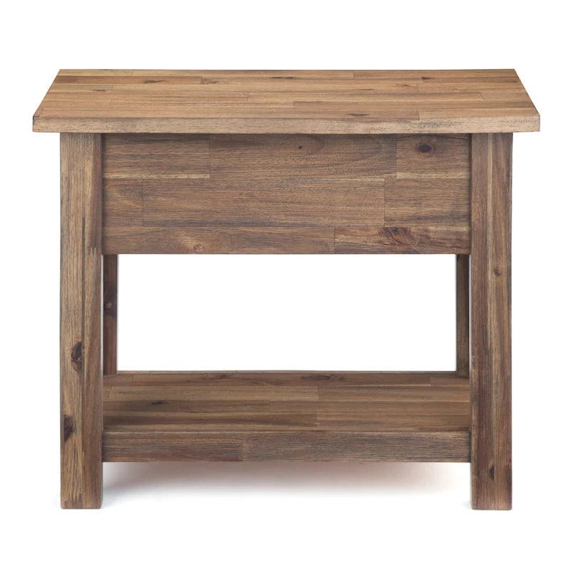 WYNDENHALL Garret Table d'appoint rectangulaire rustique étroite en BOIS D'ACACIA MASSIF de 14 pouces de large - 14 L x 24 P x 20 H