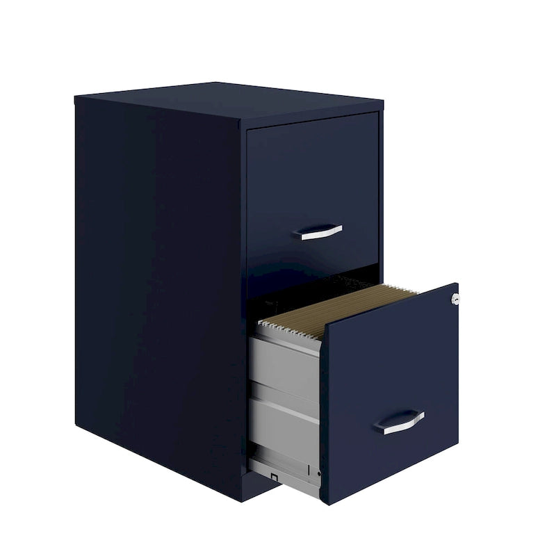 Classeur métallique à 2 tiroirs Space Solutions de 45,7 cm, Marine