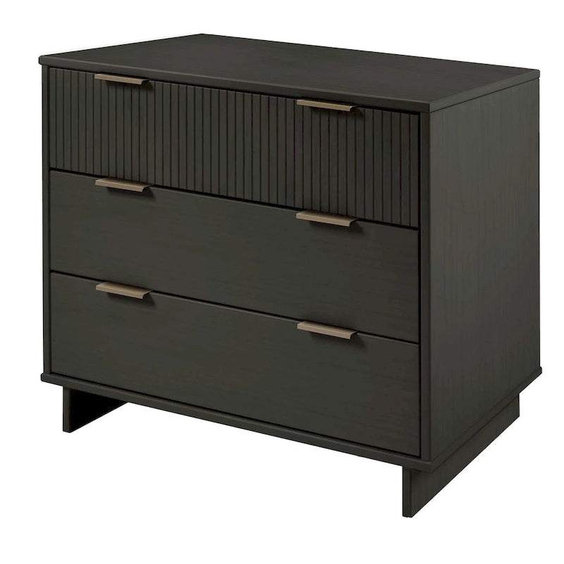 Ensemble commode et table de chevet standard Manhattan Comfort 2 pièces Granville en bois massif moderne
