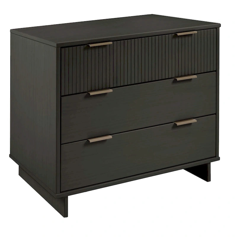 Ensemble commode et table de chevet standard Manhattan Comfort 2 pièces Granville en bois massif moderne