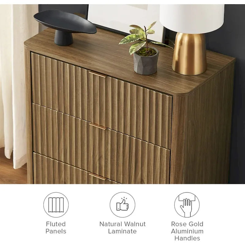 Mopio Brooklyn Cassettiera a 3 cassetti