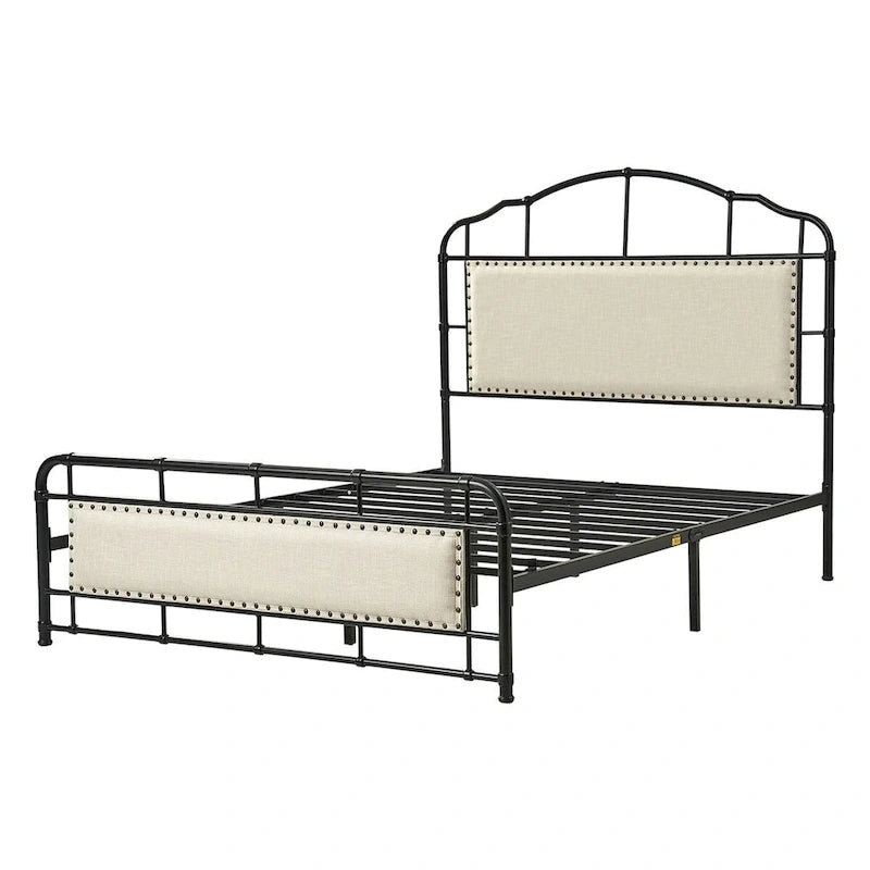 Eufemia Industrial 62 - Telaio letto in metallo con testiera alta di HULALA HOME
