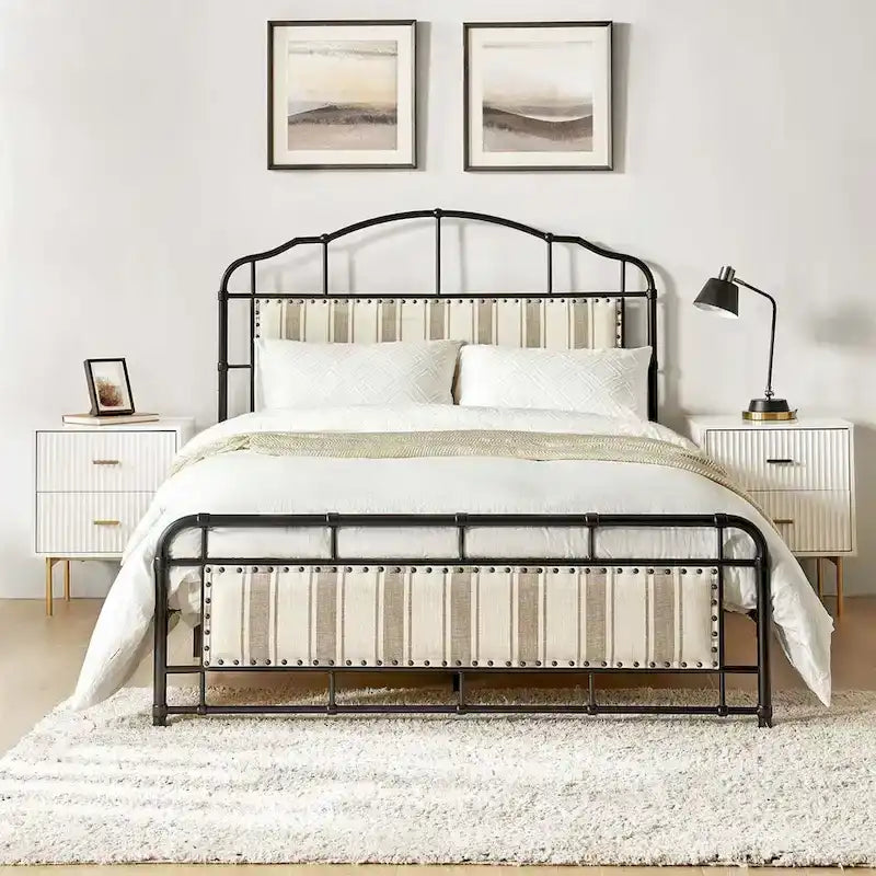 Eufemia Industrial 62 - Telaio letto in metallo con testiera alta di HULALA HOME