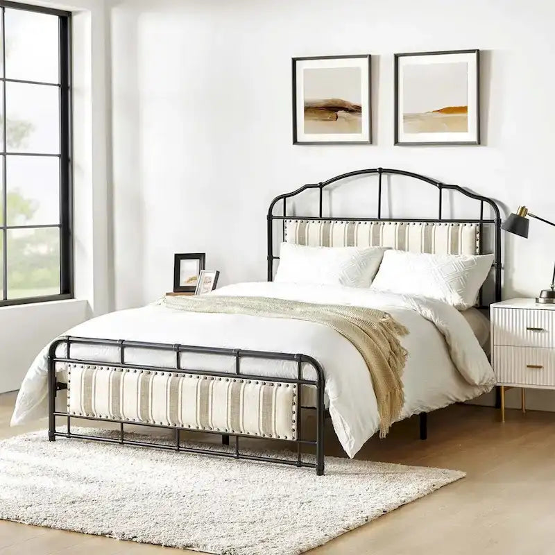 Eufemia Industrial 62 - Telaio letto in metallo con testiera alta di HULALA HOME